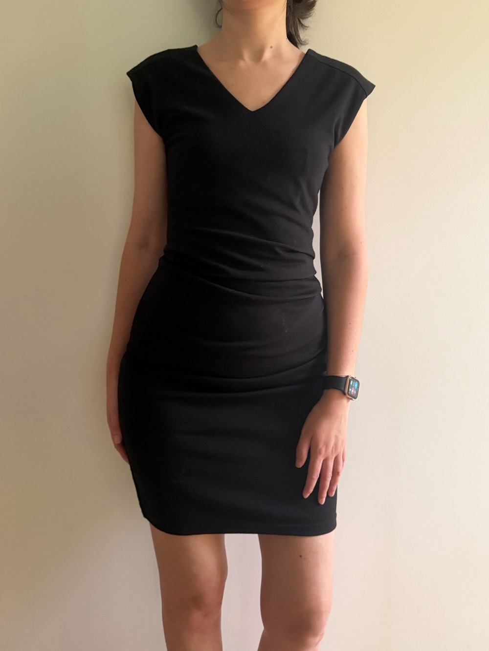 KAFFE BLACK V-NECK INDIA DRESS sleeveless - XS